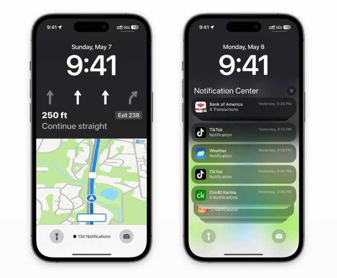 乡城苹果维修服务分享iOS17锁屏地图导航半屏显示长什么样 